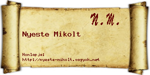 Nyeste Mikolt névjegykártya